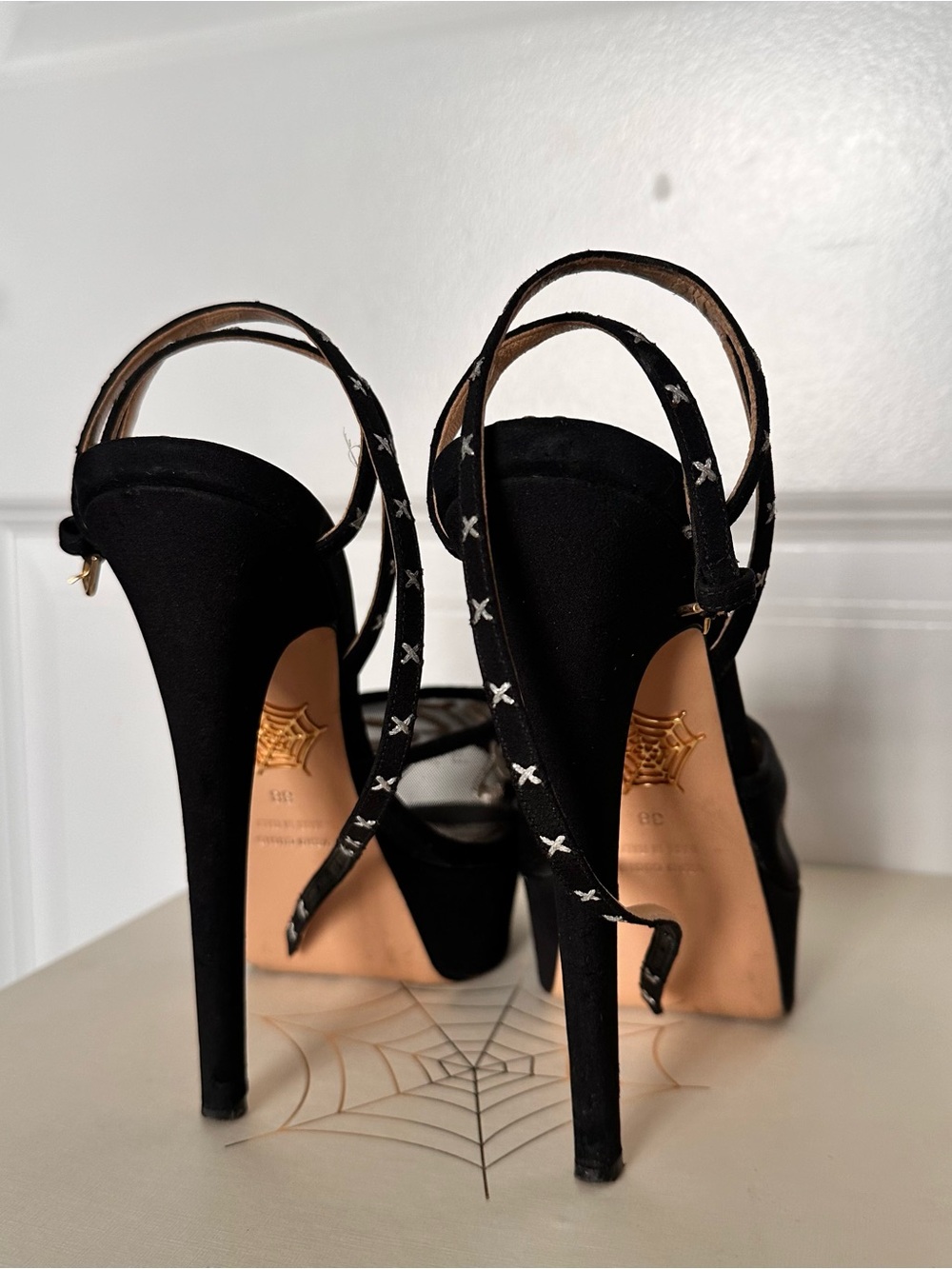 Charlotte Olympia Limited Edition Paris Platform Heels Black Size 38 - Picture 2 of 9
